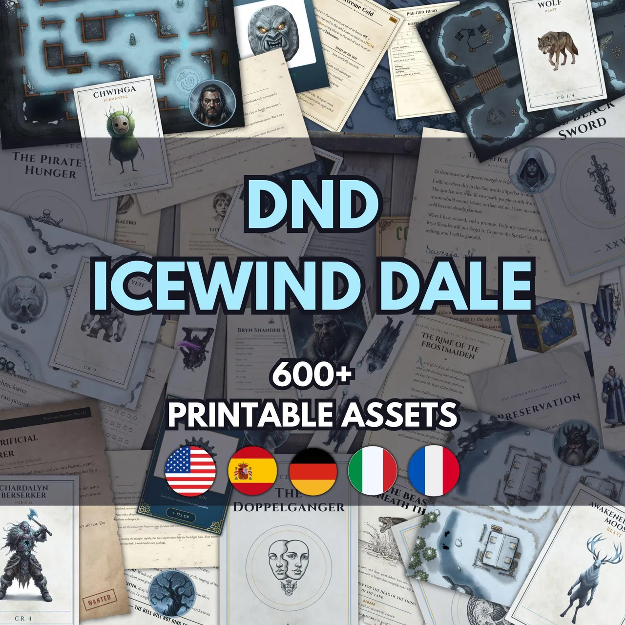 Icewind Dale Rime of the Frostmaiden printable handouts including cold weather and survival references