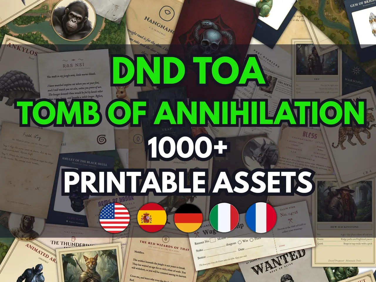 Tomb of Annihilation printable handout and map bundle for D&D 5e
